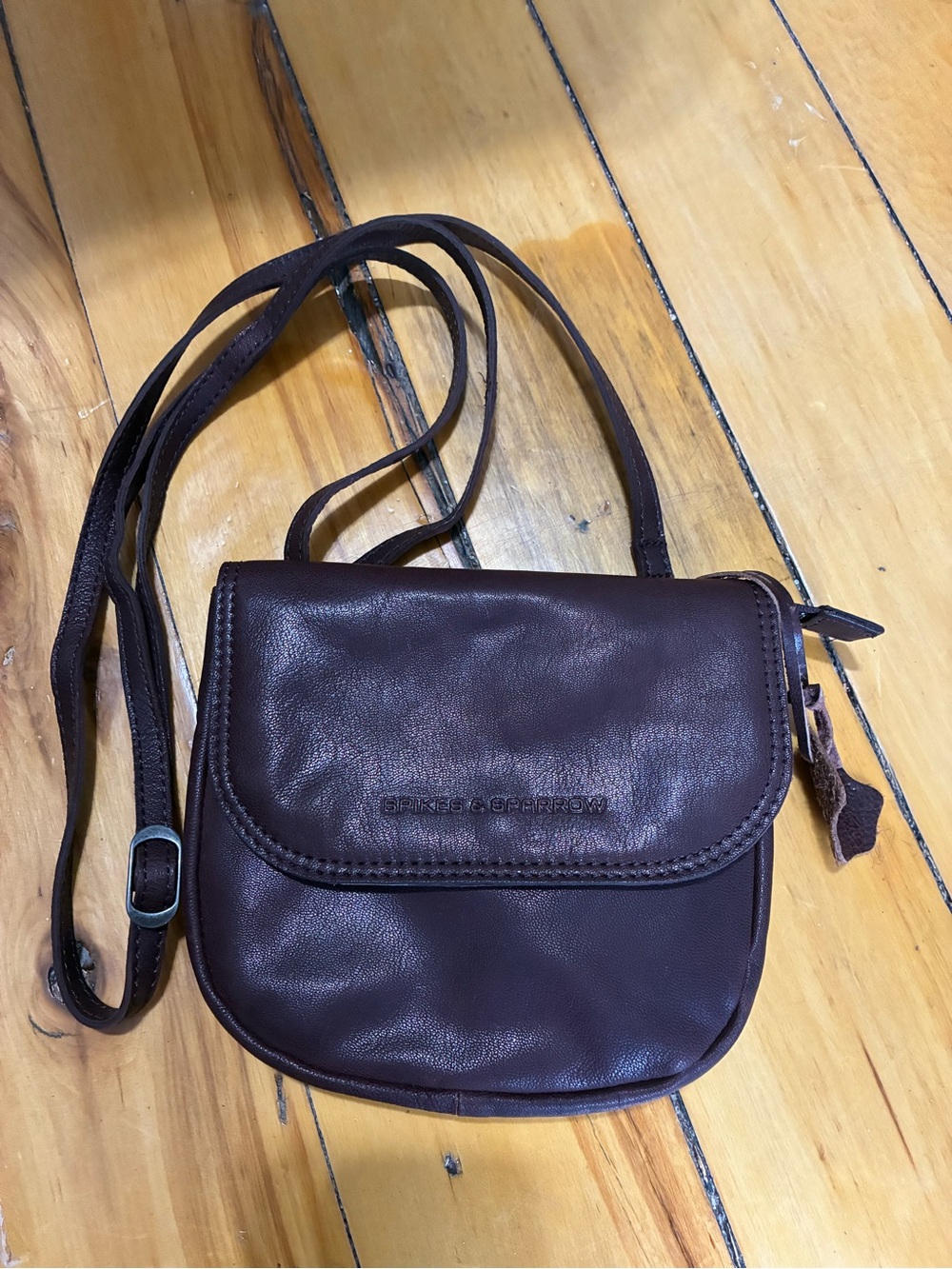Spikes & Sparrow Brown Leather Crossbody Bag